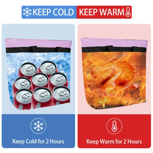 Miniatura 4 de Bolsa de mano reutilizable aislada para compras de comestibles para mujeres/hombres, pizza/bolsa de entrega de alimentos para mantener la comida