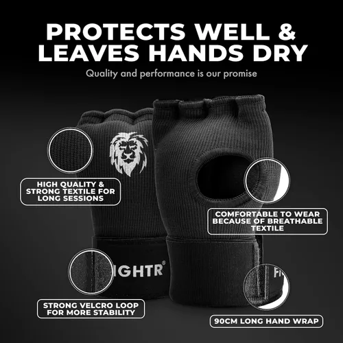 Miniatura 4 de FIGHTR® Guantes interiores premium con gel - Envoltura rápida y mayor estabilidad Vendas de gel para boxeo, MMA, Muay Thai y artes marciales
