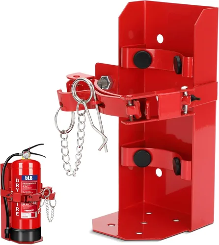 Soporte de Vehículo de Alta Resistencia, Soportes y Monturas para Extintor de Incendios - Acero ST12 Rojo, Compatible con Extintor de 5 lb Químico