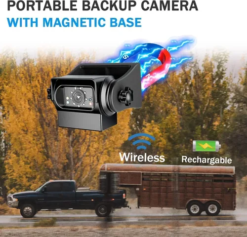 Miniatura 8 de Cámara de respaldo inalámbrica EWAY WiFi con enganche magnético, batería recargable para fácil enganche de cuello de ganso, barco de caballos