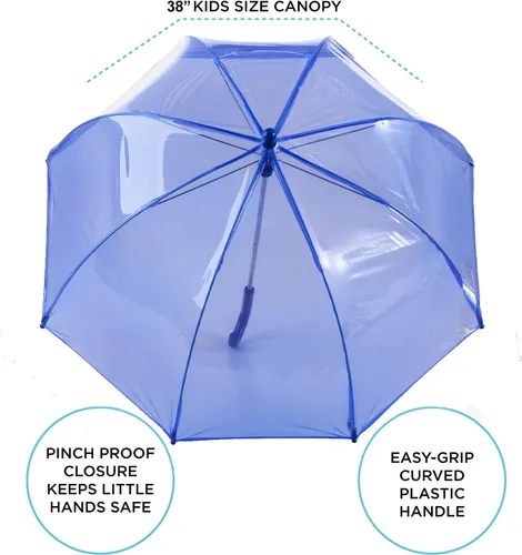 Miniatura 2 de Totes- Paraguas de burbujas transparente para niños con mango de fácil agarre), 2236-BLU