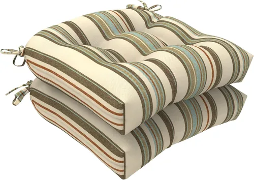 Miniatura 19 de LVTXIII Cojines para sillas de mimbre para exteriores, 19 x 19 x 4 pulgadas, cojines para sillas de patio con lazos, cojines de asiento gruesos
