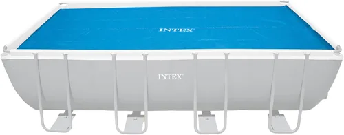 Intex Cubierta solar para piscina de 18 x 9 pies con marco rectangular para piscinas al aire libre con bolsa de almacenamiento de transporte, (solo