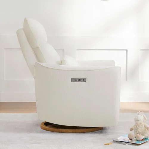Miniatura 10 de CHITA Silla reclinable giratoria, reclinable mecedora eléctrica para cuarto de bebé, con reposacabezas eléctrico ajustable, certificado FSC, base