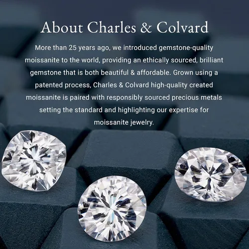 Miniatura 8 de Charles & Colvard Forever One - Collar de moissanita de corte redondo para mujer, cultivado en laboratorio, cadena de 18 pulgadas, Metal, moissanita