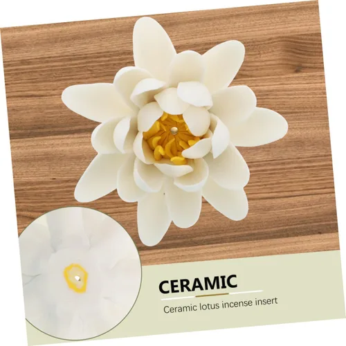 Miniatura 5 de ORFOFE 1pc Lotus - Placa de incienso decorativa para incienso, cono de porcelana, plato de incienso de cerámica, cerámica, cerámica, soporte