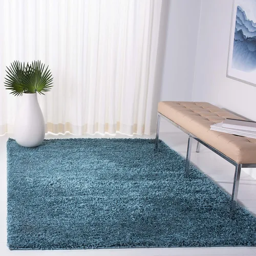 Miniatura 42 de SAFAVIEH Venus Shag Collection - Alfombra decorativa, 2 pies 2 pulgadas x 4 pies, color azul, diseño sólido, no desprende pelusa y de fácil cuidado