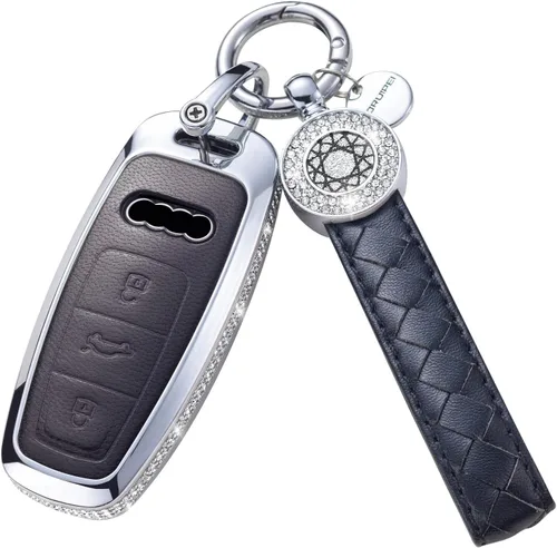 Miniatura 47 de Funda para llavero compatible con Volvo, cuero negro con cristal de protección de 360 grados para XC90, XC60, XC40, S60, S90, V60, V90, Polestar 1
