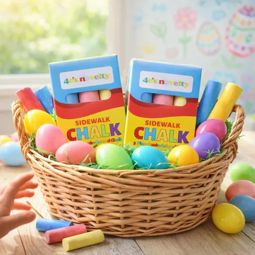 Miniatura 3 de 4E's Novelty 12 cajas de tizas para acera envueltas individualmente para niños, 3 palos jumbo en cada caja, rellenos de cesta de Pascua, rellenos