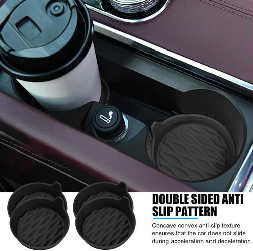 Miniatura 4 de Bittwee Portavasos para automóvil, 4 piezas de silicona antideslizante para portavasos de vehículo, a prueba de tambores, empotrado en almohadilla