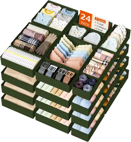 Miniatura 22 de DIMJ Organizador de Cajones para Almacenamiento de Ropa - Paquete de 20 Organizadores de Cómoda para Bebé para Guardería, Contenedores Organizadores