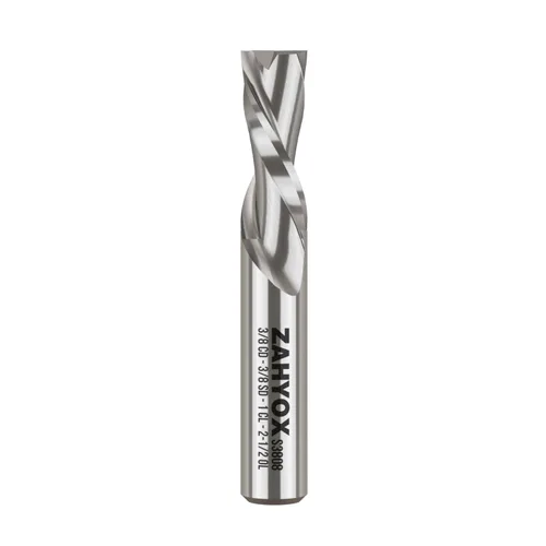 Zahyox Broca de enrutador en espiral de corte descendente CNC de 3/8", 2 canales, carburo sólido con carburo de tungsteno, 3" de diámetro de corte,