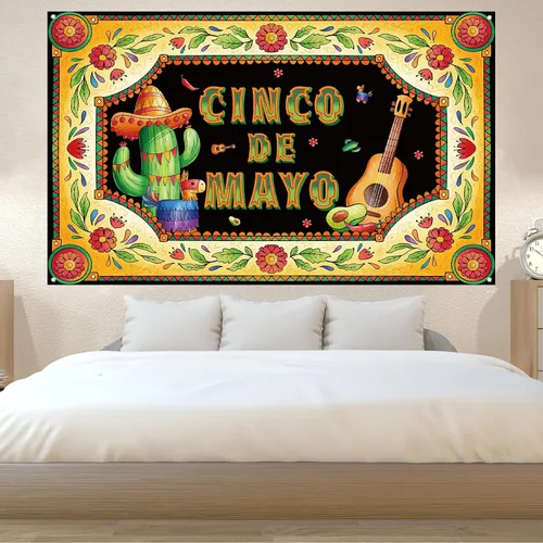 Miniatura 4 de Telón de fondo del Cinco de Mayo para fotografía, cartel mexicano, fiesta, recuerdos de fiesta de Cinco de Mayo, decoraciones y suministros