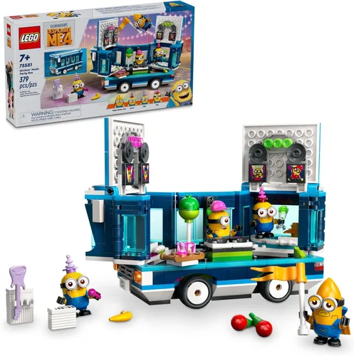 LEGO Despicable Me 4 Minions' Music Party Bus, juguete de construcción creativa para niños, divertido juego de juguete de Despicable Me, regalo para