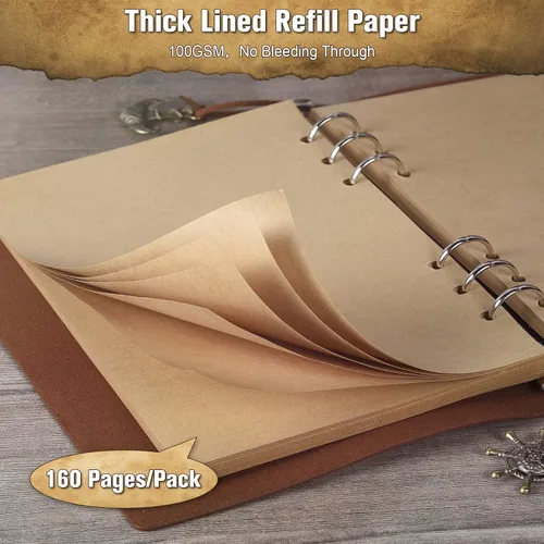 Miniatura 4 de Libreta Maleden de estilo clásico de alta calidad, de hojas recargables, de cuero sintético repujado, diario de viaje con páginas en blanco y Azul