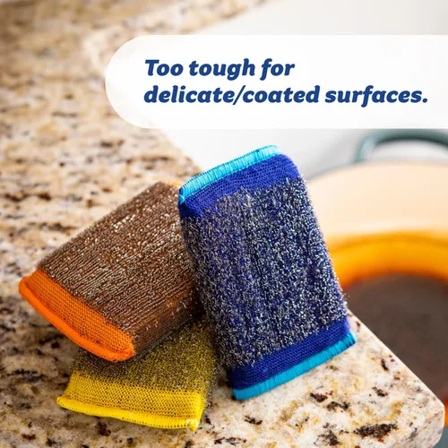 Miniatura 4 de Esponjas de limpieza grandes de acero de Scrub Daddy - Esponja de acero inoxidable XL de Scrub Daddy para fregar platos - Almohadillas de limpieza