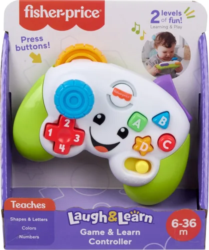 Miniatura 6 de Fisher-Price Juguete para Bebés y Niños Pequeños Controlador de Juego Laugh & Learn, Verde, Actividad de Aprendizaje Musical para Juego