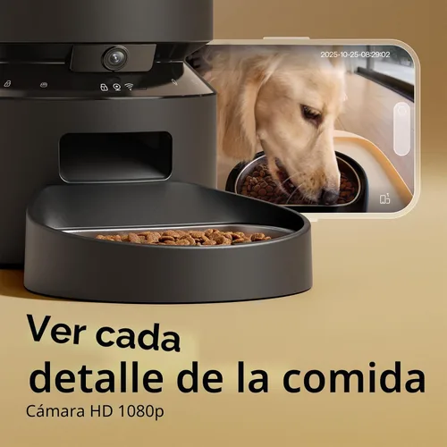 Miniatura 2 de PETLIBRO Comedero automático para gatos con cámara, video HD 1080P con visión nocturna, alimentador WiFi 5G para mascotas con audio de 2 vías, Negro