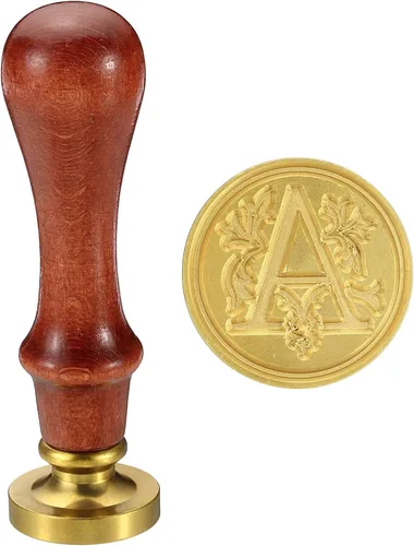 Miniatura 29 de PATIKIL Sello de cera del alfabeto T, sello de cera de sellado de letra inicial, clásico retro, cabeza de latón extraíble, mango de madera
