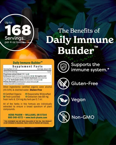 Miniatura 2 de Herb Pharm Daily Immune Builder - Defensa del sistema inmunológico a base de hierbas, 1 onza