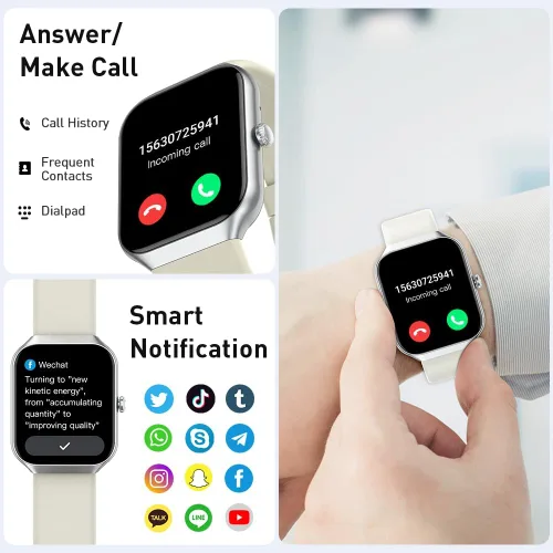 Miniatura 3 de Reloj inteligente (responder/hacer llamada), reloj inteligente HD de 1,96" para hombres y mujeres, reloj de fitness 2025 con más de 110 modos