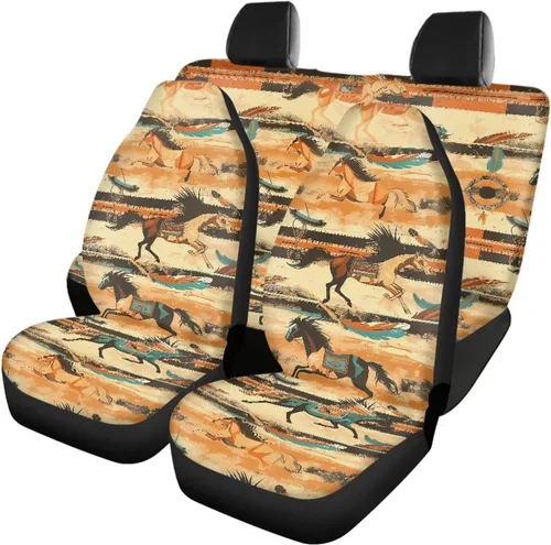 Miniatura 9 de Howilath 250 USA Anniversary - Juego de 4 fundas de asiento de automóvil de ajuste universal para asientos delanteros y traseros para uso en todas