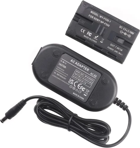 Miniatura 4 de FocusFoto Cable adaptador de fuente de alimentación de CA + batería ficticia NP-F, acoplador de CC para Sony NP-F550 NP-F570 NP-F970 para alimentar