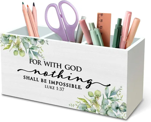 Miniatura 8 de DILSJ Organizador de lápices de flores silvestres cristianas para escritorio, regalos cristianos para mujeres, sus misericordias son nuevas cada