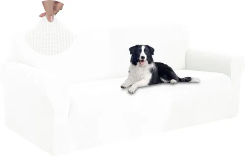 Miniatura 18 de U-NICE HOME Funda elástica para sofá, lavable, protector de muebles para sofá de 3 cojines, apta para mascotas (sofá, gris)