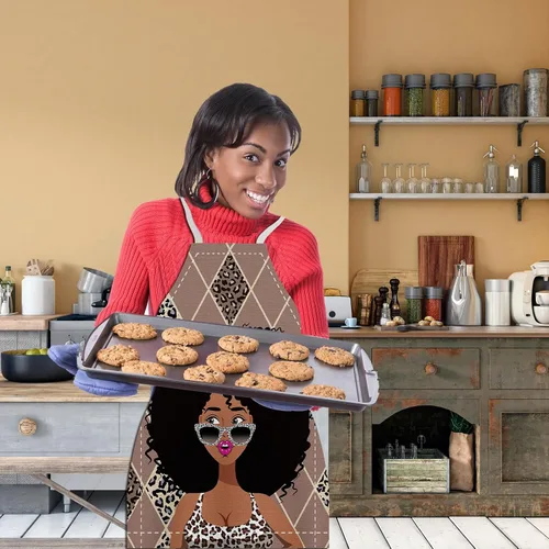 Miniatura 7 de 4 delantales impermeables para mujeres africanas, delantales ajustables para cocinero, reina, negro, para hornear, parrilla, jardinería, cocina