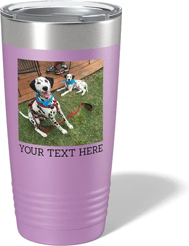 Miniatura 8 de Vaso personalizado de 20 onzas (17 colores) con foto impresa con aislamiento térmico de acero inoxidable recubierto de polvo con tapa, regalo