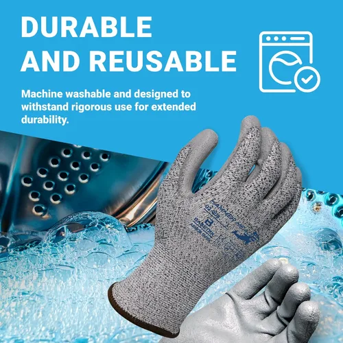Miniatura 7 de Armor Guys Hammer Head 3 Basetek - Guantes de trabajo protectores para mujeres y hombres con forro de HDPE A3 Basetek - L, 3/par 3 pares (Large)