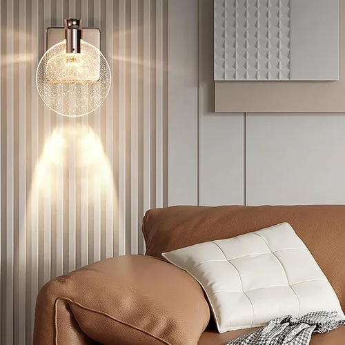 Miniatura 3 de Aomesinc Aplique de pared LED de cristal estilo nórdico, luces creativas simples para sala de estar, dormitorio, mesita de noche, tocador, baño