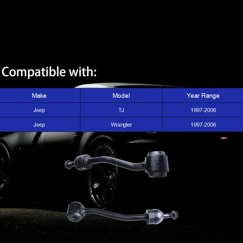 Miniatura 2 de 2 paquetes de kit de enlace de barra estabilizadora Compatible con Jeep TJ 1997-2006, enlace de barra antivuelco delantera Compatible con Jeep