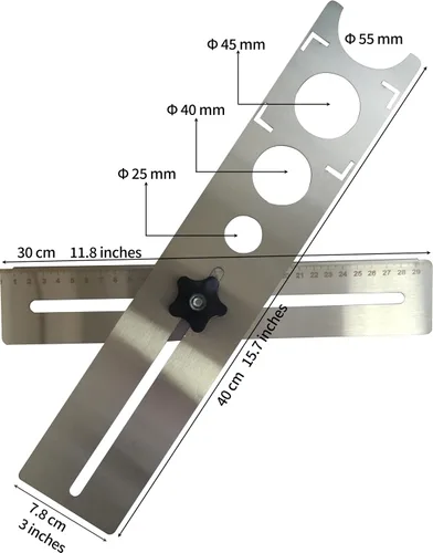 Miniatura 3 de Localizador de agujeros de baldosas de cerámica, herramienta de perforación universal de acero inoxidable para toma de corriente de receptáculo
