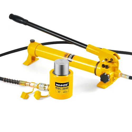 Miniatura 7 de Gato Cilindro Hidráulico de 10T 50mm/2" de Carrera Porta Power Ram Jack Cilindro de Elevación de Acción Simple Se Retrae Automáticamente