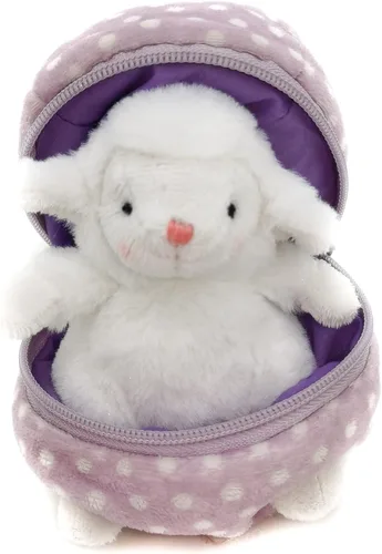 Miniatura 11 de Plushland - Muñeco de peluche (6 pulgadas), diseño de animal de peluche dentro de un huevo con cremallera; regalo ideal para niños y niñas