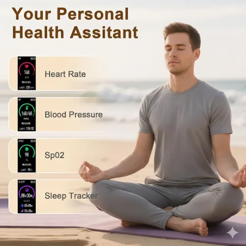Miniatura 4 de Efolen Relojes inteligentes para hombres y mujeres, reloj de fitness con llamada Bluetooth, frecuencia cardíaca, oxígeno en sangre/monitor de sueño