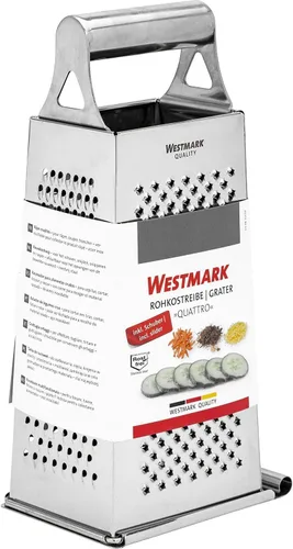 Miniatura 8 de Westmark 11382270 Rallador de acero inoxidable de 4 caras para queso, verduras y más viene con una diapositiva en la parte inferior para cerrar