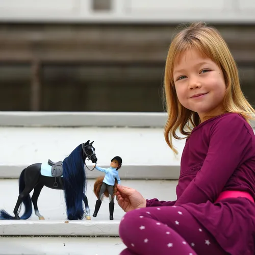 Miniatura 5 de Breyer Freedom Series Horse & English Rider Set - Jet & Charlotte - Figura de juguete negra de 9.75 x 7 pulgadas, escala 1:12, modelo #61145