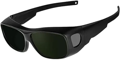 Gafas de soldadura, lente de soldadura de seguridad envolvente, arañazos, protección UV, gafas protectoras de depilación láser No. 8 Verde oscuro