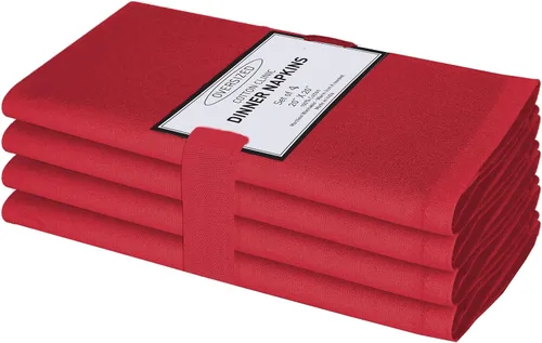 Miniatura 24 de Cotton Clinic Servilletas de tela 100% algodón extra grandes de 20 x 20 pulgadas, juego de 4 servilletas de mesa suaves y duraderas reutilizables