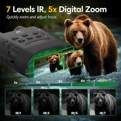 Miniatura 3 de Gafas de visión nocturna 4K, prismáticos de visión nocturna infrarroja para adultos, binoculares de pantalla grande HD pueden guardar fotos y videos