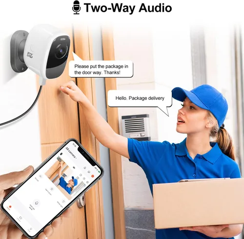 Miniatura 6 de DCT Cámara Solar para Exteriores Magnética: Cámara de Seguridad WiFi Inalámbrica de 4MP, Batería, Detección de Movimiento PIR/IA, Conversación Panel