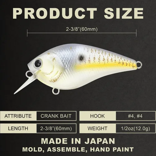 Miniatura 2 de LUCKY CRAFT LC 1.5 Silent Squarebill Crankbait Fishing Lure, 2-3/8", Bass Fishing Lures for Freshwater, Hard Crankbait with Treble Fishing Hooks