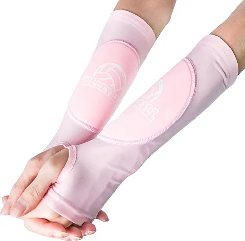Miniatura 8 de Luwint Mangas de voleibol para niños, almohadillas protectoras para antebrazo con orificio para el pulgar, absorción de golpes, manga de voleibol