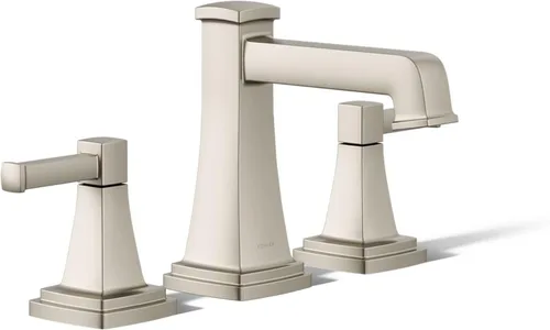 Miniatura 13 de KOHLER K-27399-4K-2MB Riff - Grifo de lavabo de baño amplio, grifos de baño de 3 agujeros con drenaje clicker, 1.0 GPM, latón moderno cepillado