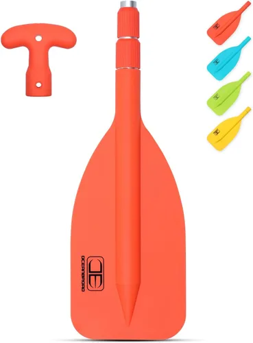 Miniatura 10 de OCEANBROAD Remo telescópico de emergencia de 21''-42'' (requiere ensamblaje)/26''-54'' eje de aluminio para kayak, navegación, piragüismo, tubing
