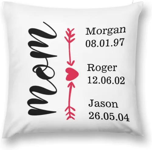 Miniatura 3 de Custom Mothers Day Pillow Cover Soft Velvet Square Pillow Case with Kids Names Family Names Custom Gift for Mom Mommy from Child Daughter Son, #1