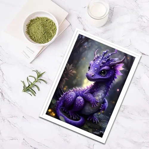 Miniatura 4 de SENQAO Kits de pintura de diamantes de dragón para adultos, kits de arte de diamantes de dragón arte de animales de diamantes con diamantes redondos
